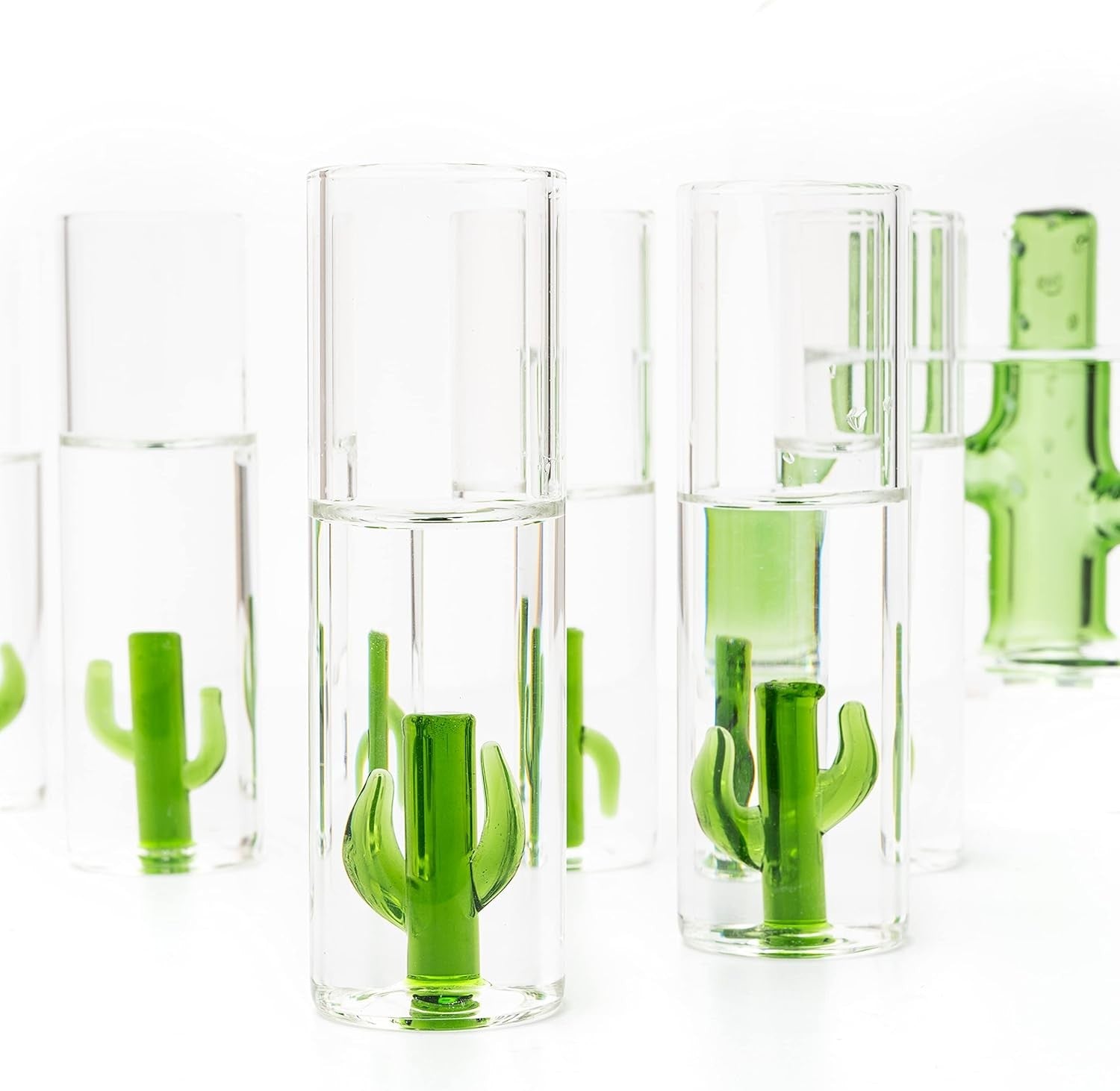 Cactus Tequila Decanter Set with 6 Shot Glasses Luxury Bar Display Gift