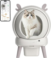 Self Cleaning Cat Litter Box APP Control 65L Auto Multi Cat Toilet