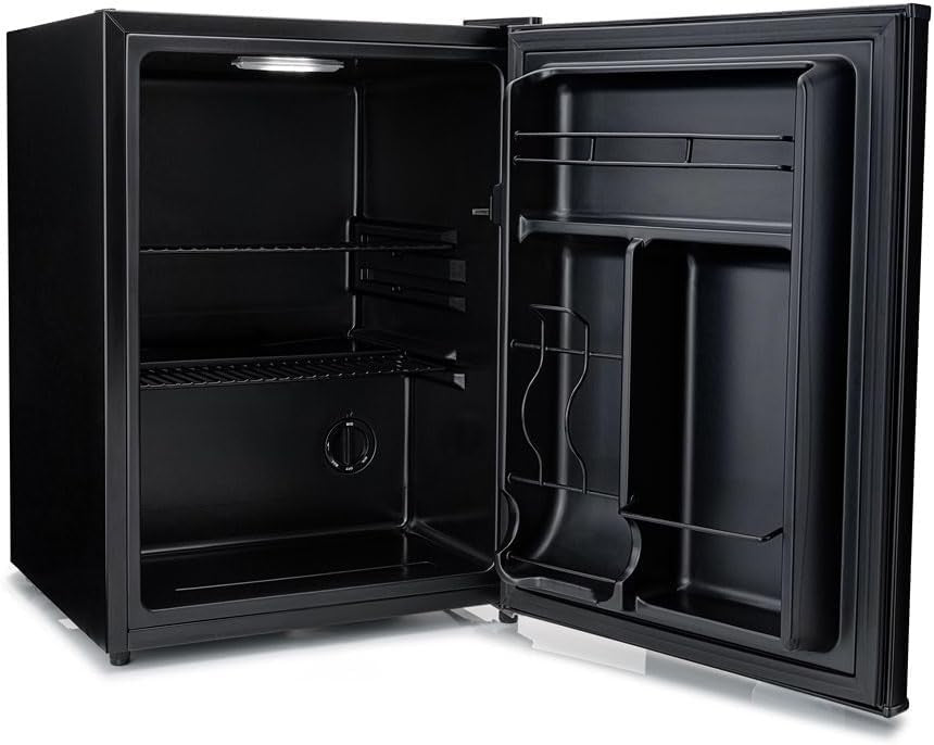 Mini Drinks Fridge Solid Door Can Dispenser Quiet 54L 54 Cans Black