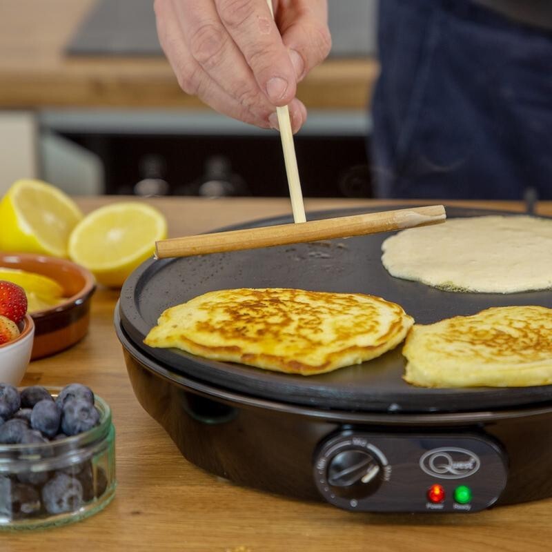 Quest 12" Electric Pancake Crepe Maker Non-Stick Hot Plate 220°C Spreader