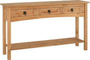 Rustic 3 Drawer Console Table with Shelf – Slim Entryway Storage Unit