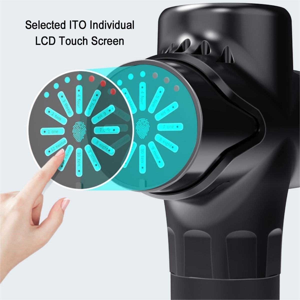 Deep Tissue Massage Gun Percussion Muscle Massager LCD 12 Heads Case