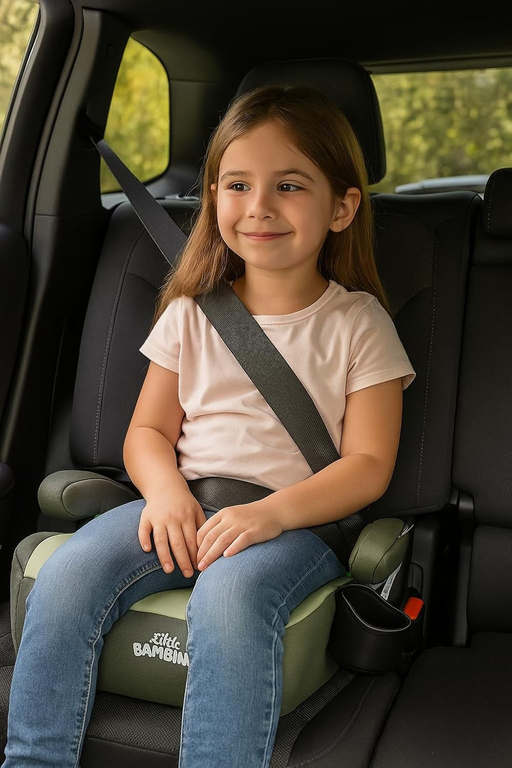 i-Size Booster Seat 125–150cm Cushion Car Seat for Kids 6–12 Years Green