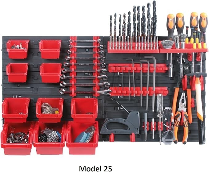 Wall Mounted Garage Tool Peg Board Storage Organizer Rack Set