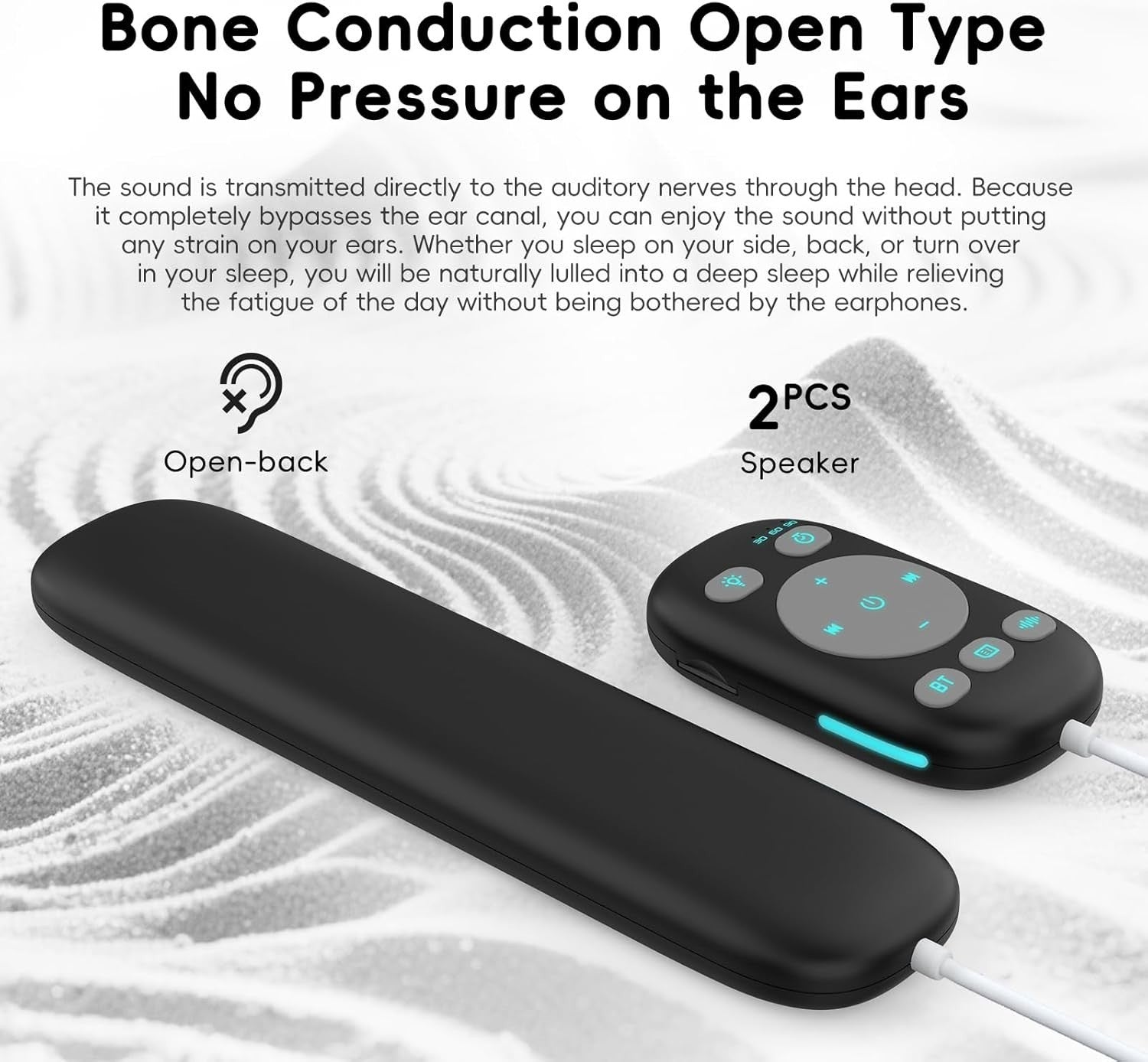 Bluetooth Bone Conduction Sleep Speaker with White Noise & Timer