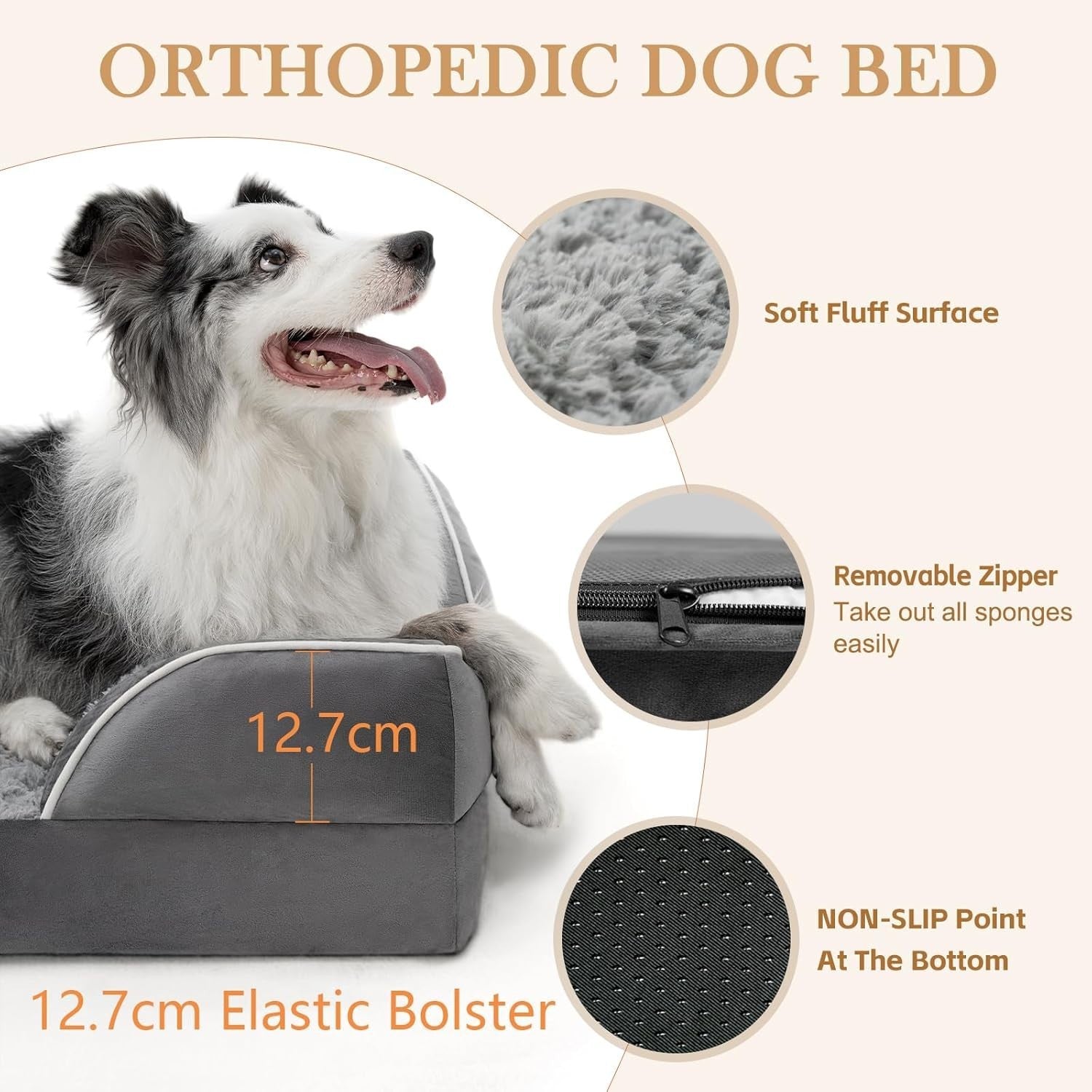XL Orthopedic Dog Sofa Bed 106x76x21cm Waterproof Washable