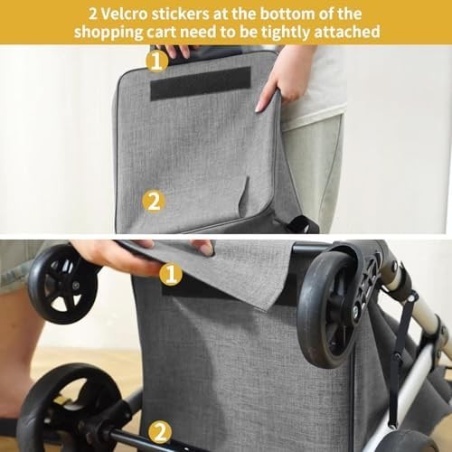 4 Wheel Grocery Shopping Trolley 46L | Foldable Aluminium Cart | Insulated Bag