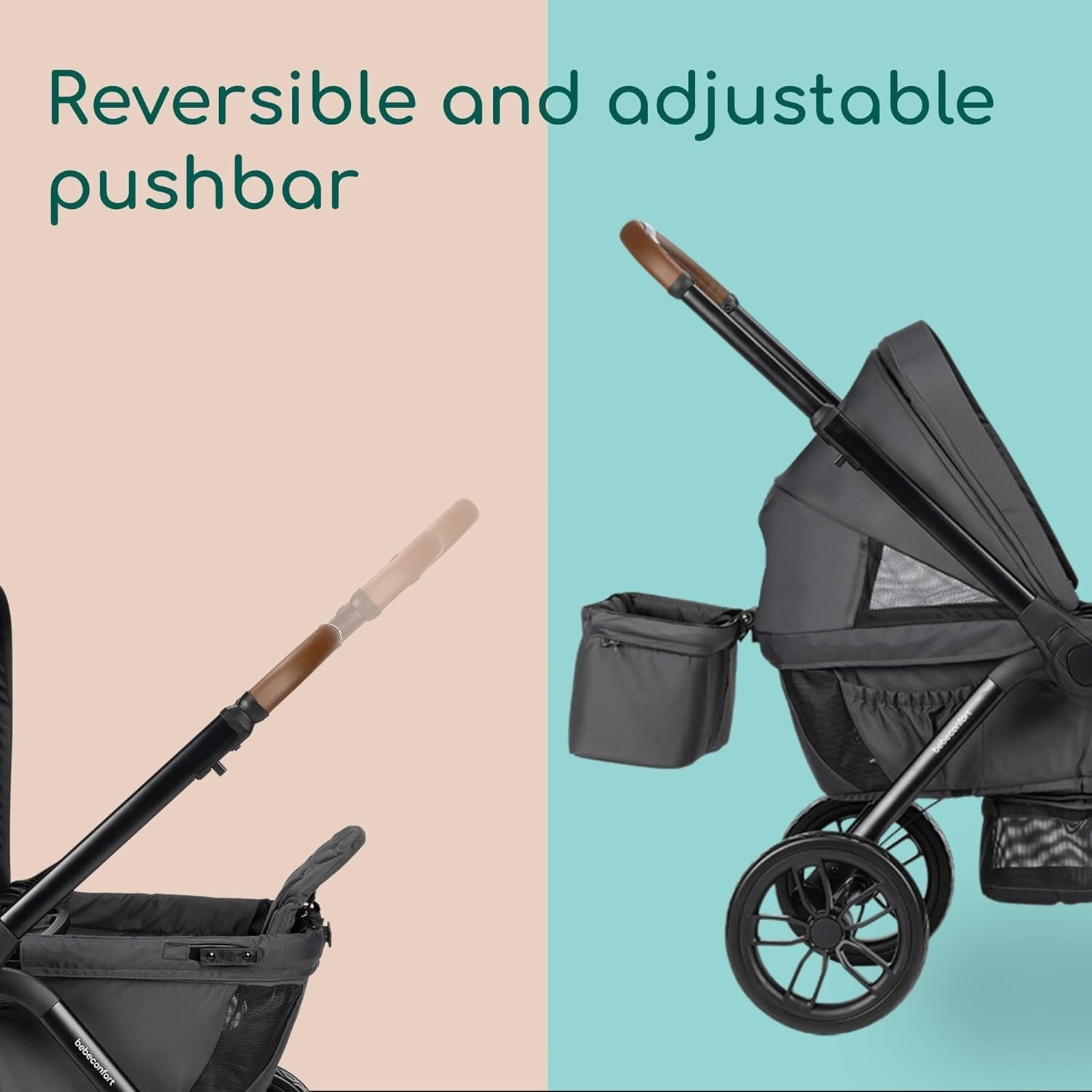 Twin Wagon Pushchair from Birth to 22kg, All-Terrain Wheels, Compact Fold