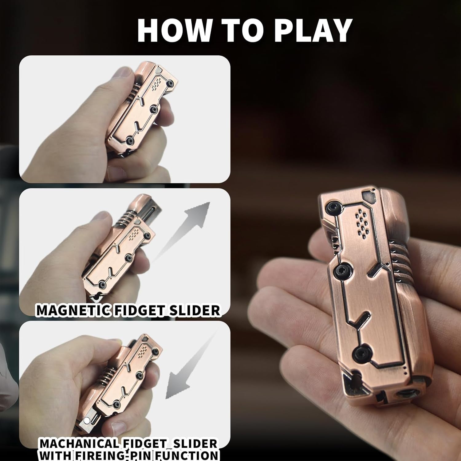Metal Fidget Slider Ratchet Clicker Magnetic EDC Stress Relief Toy