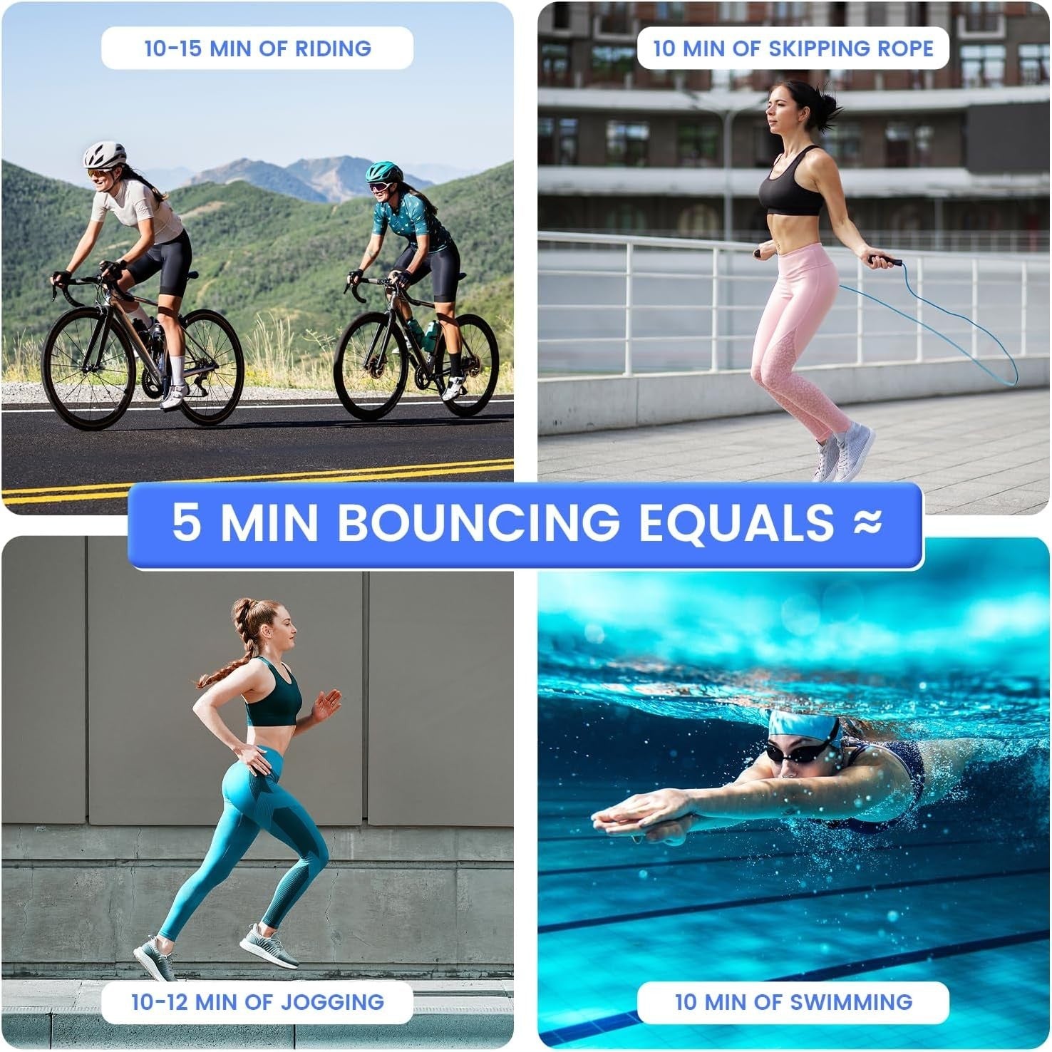42” Foldable Fitness Trampoline Adult Indoor Rebounder Exercise Jumper