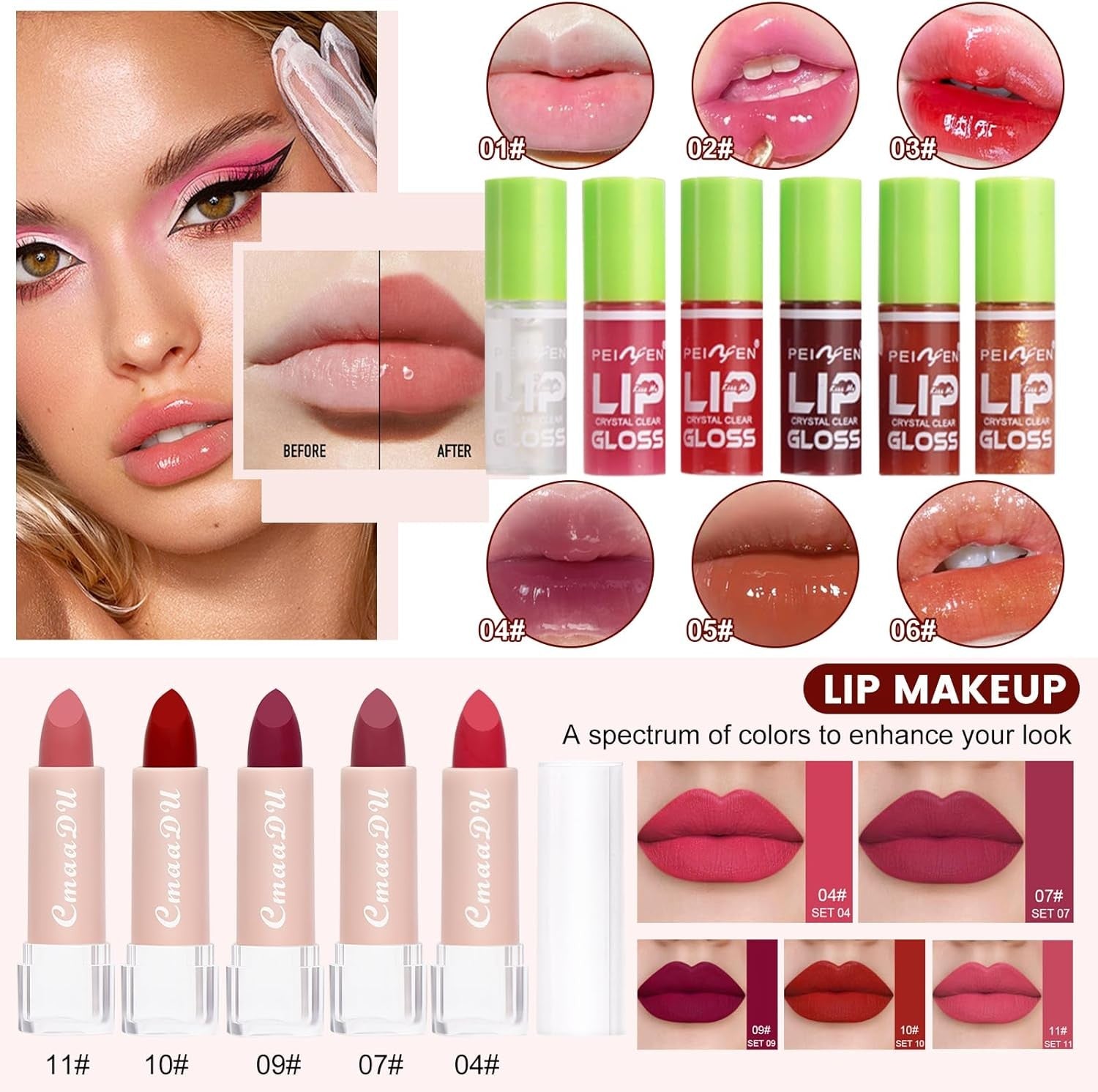 50PCS All-in-One Makeup Kit – Eyeshadow, Lipstick, Brushes & More
