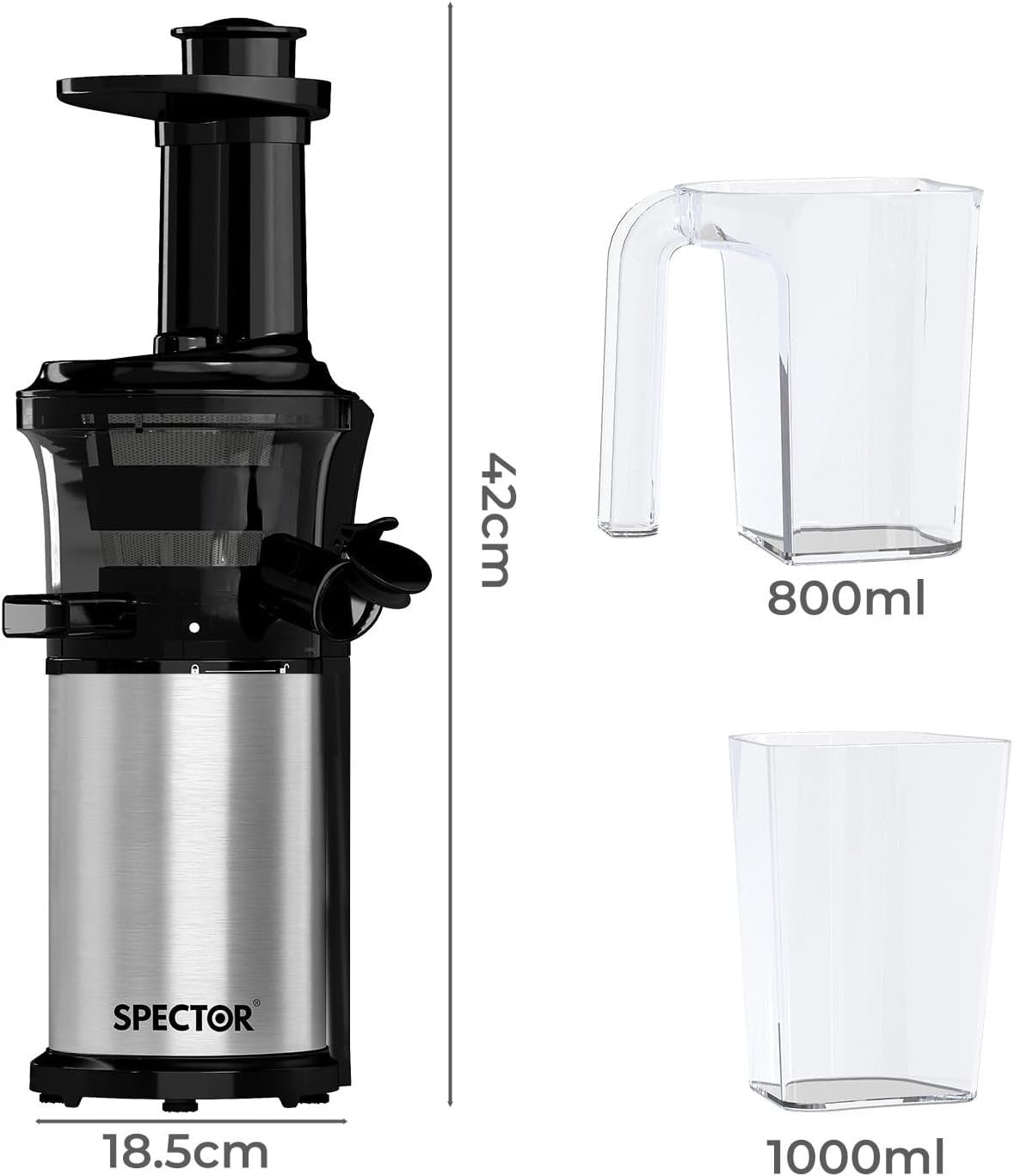 Cold Press Slow Juicer High Yield Dual Filter Quiet Reverse Easy Clean