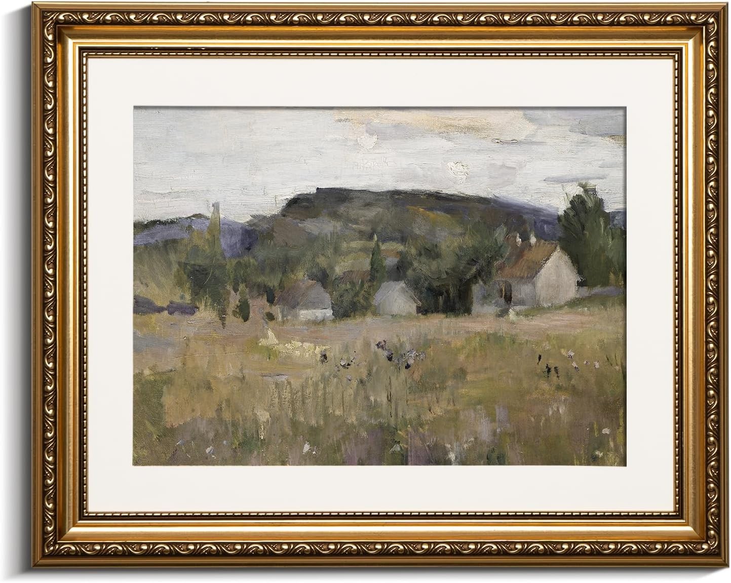 Gold Framed Vintage Landscape Canvas Wall Art 13x16in