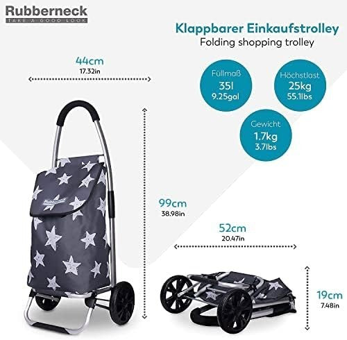 Foldable 35L Shopping Trolley Lightweight Aluminium Cart Grey