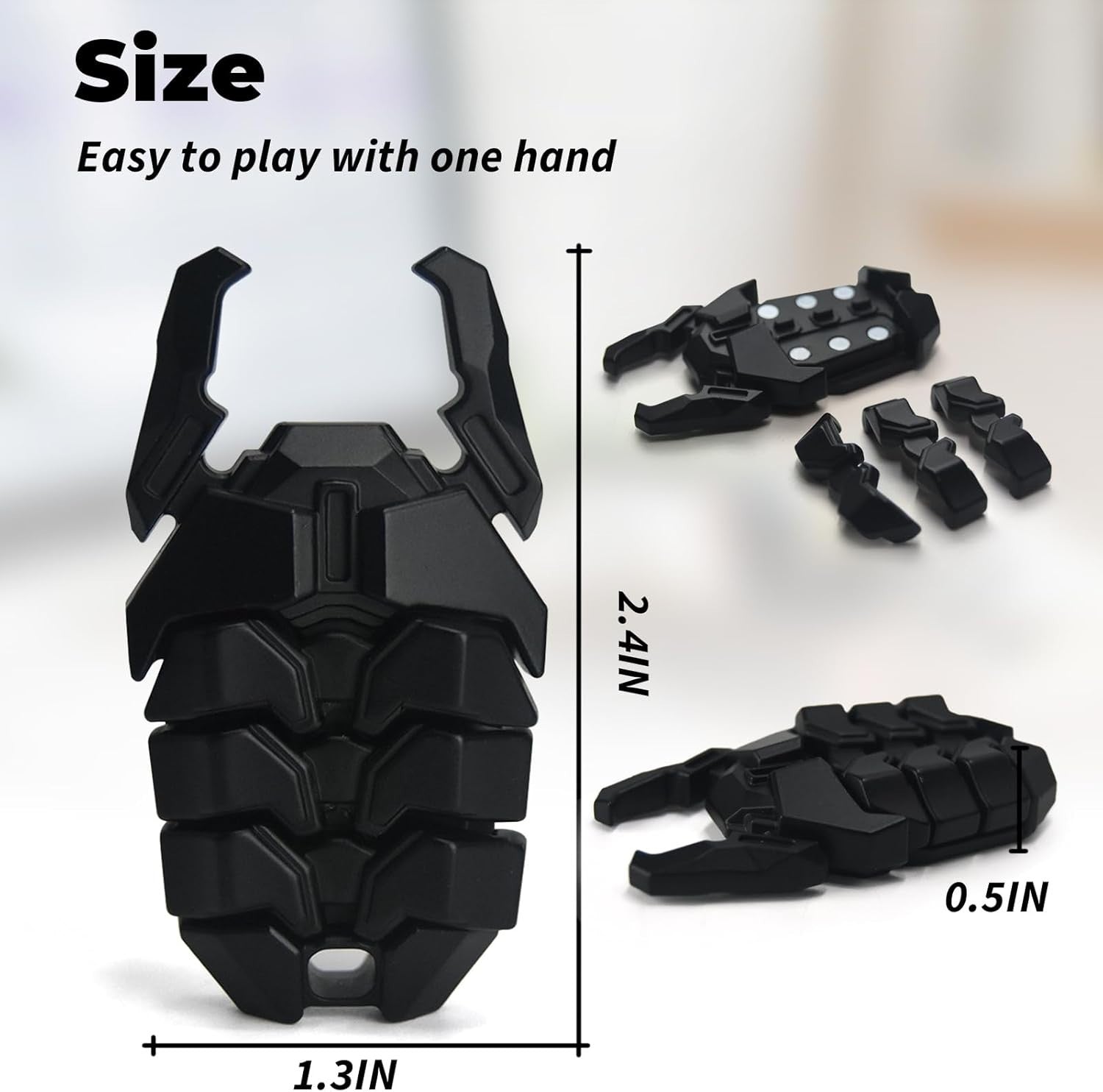 Metal Beetle Fidget Clicker Alloy EDC Stress Relief ADHD Desk Toy