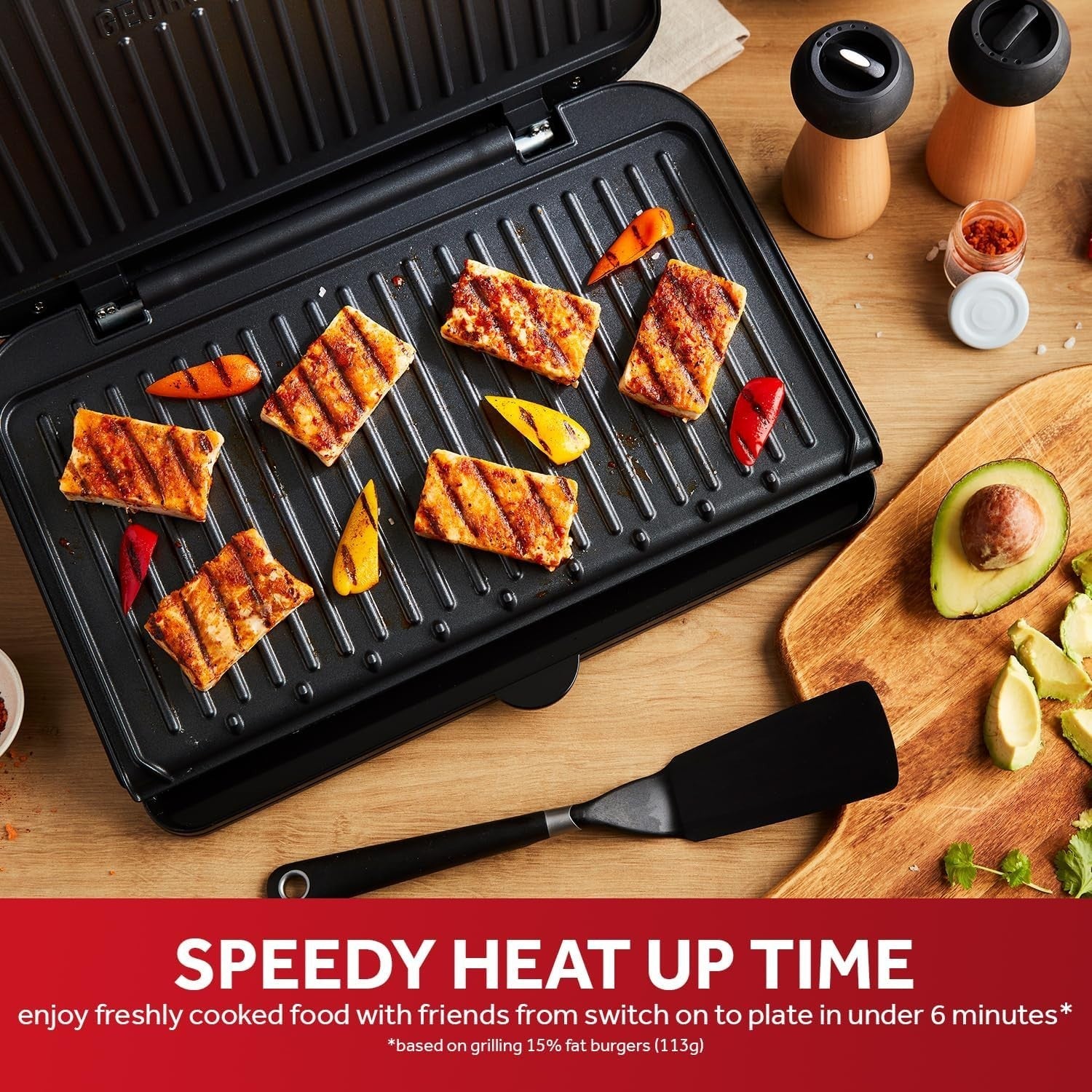 Single George Foreman Grill 2400W Non Stick 43.1cm Black
