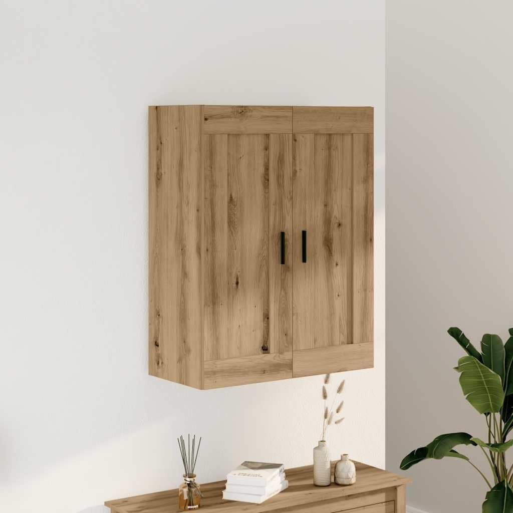Wall Mounted Oak Cabinet Storage - 3 Compartments, Stylish, Space-Saving