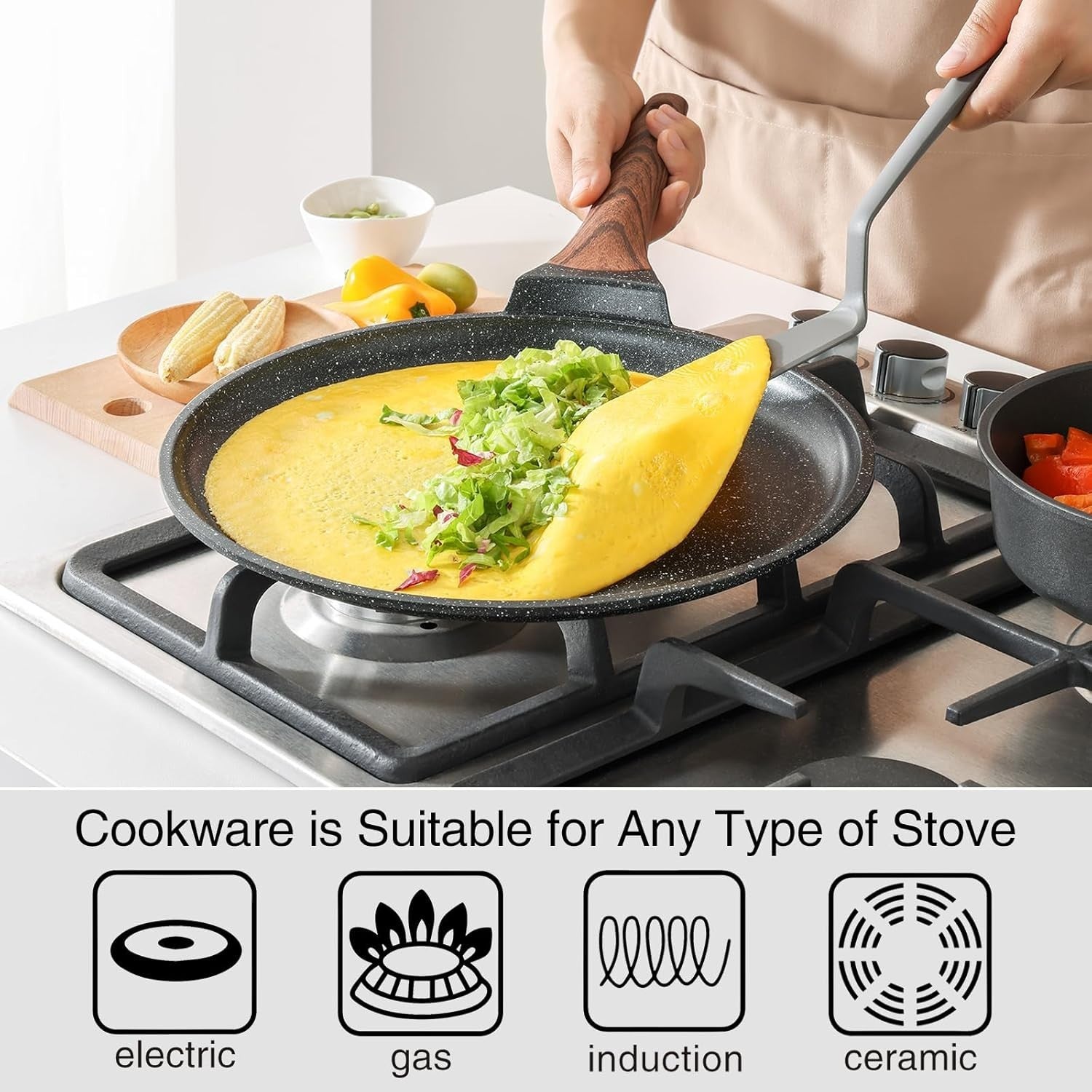 26 cm Kordisen Non-Stick Crepe & Dosa Pan Granite Coating Skillet