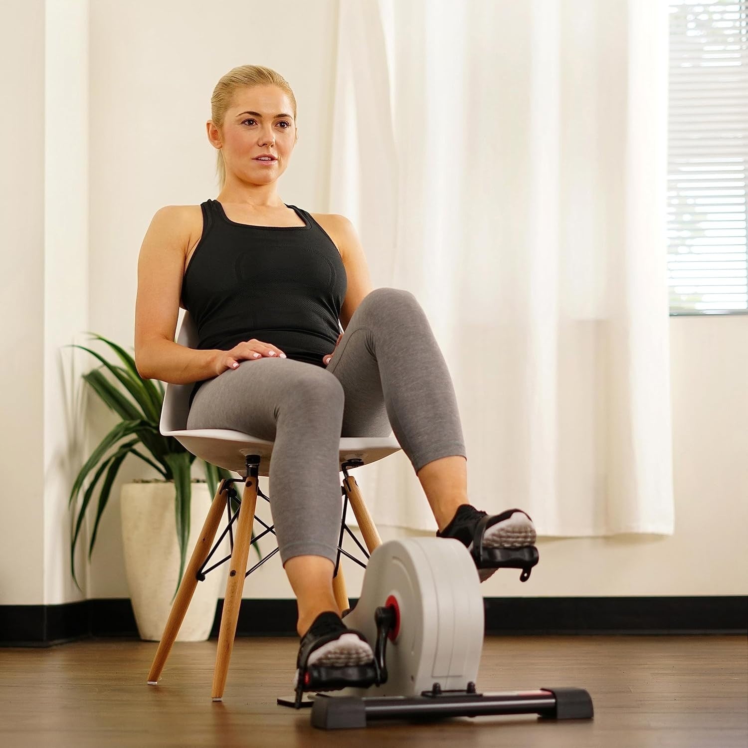 Seated Pedal Exerciser Under Desk Magnetic Bike for Arms Legs Quiet