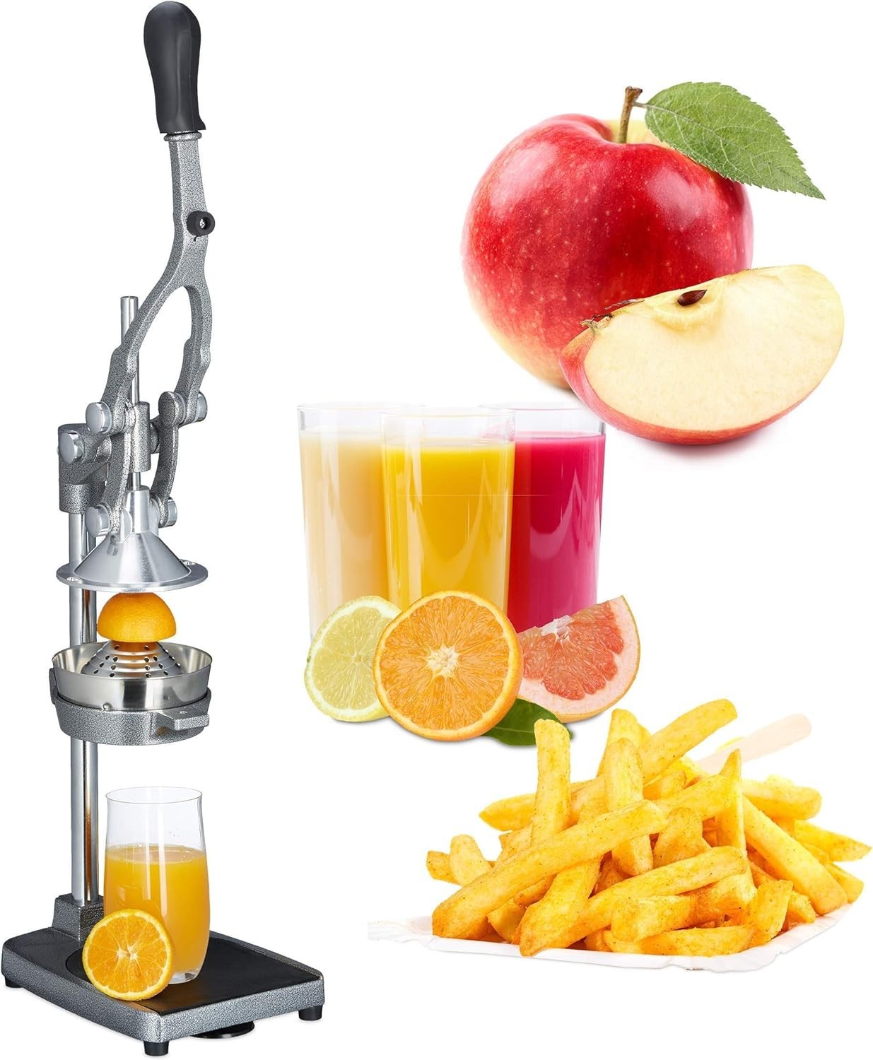 Manual Citrus Juicer Stainless Steel Lever Press Non-Slip Multi Use