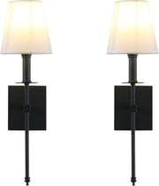 Vintage Modern Linen Wall Lamps 2-Pack, Adjustable Sconce Lighting for Home