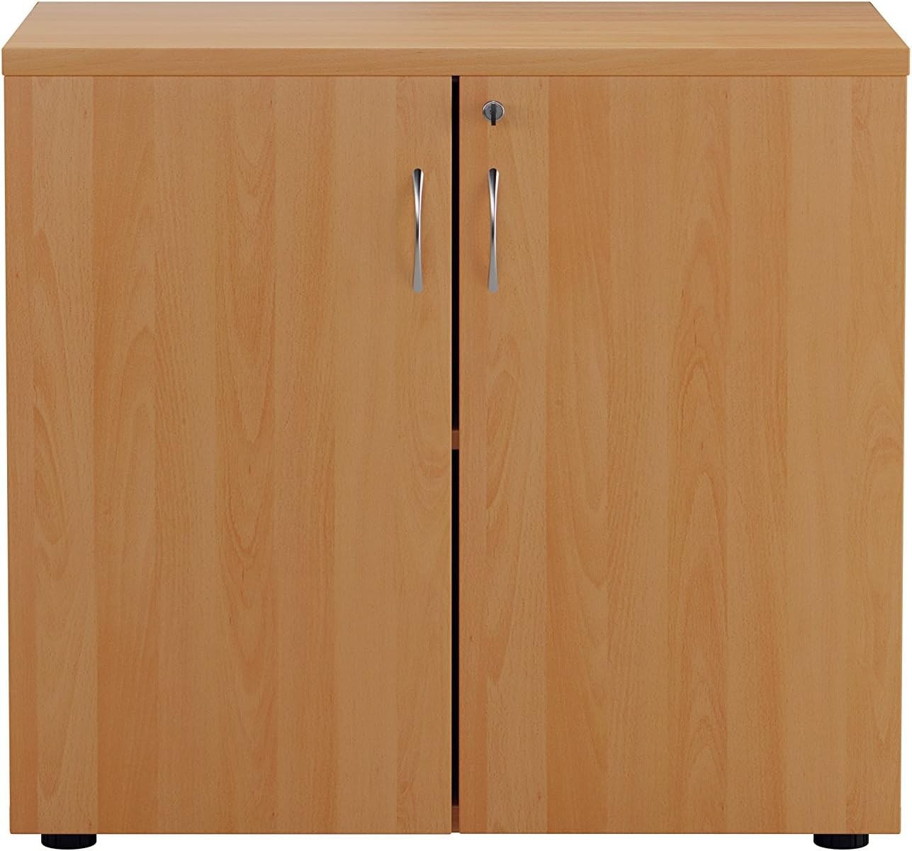 Beech Lockable Office Cupboard Heavy Duty Storage Cabinet Adjustable Shelf