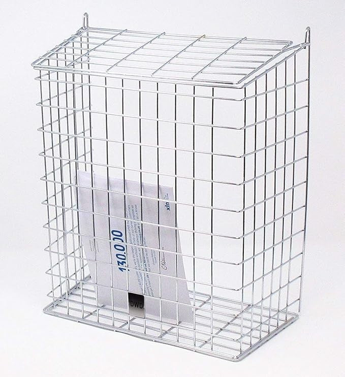 Large Chrome Letter Box Cage Guard – Protects Mail, Flip Lid, Easy Fit