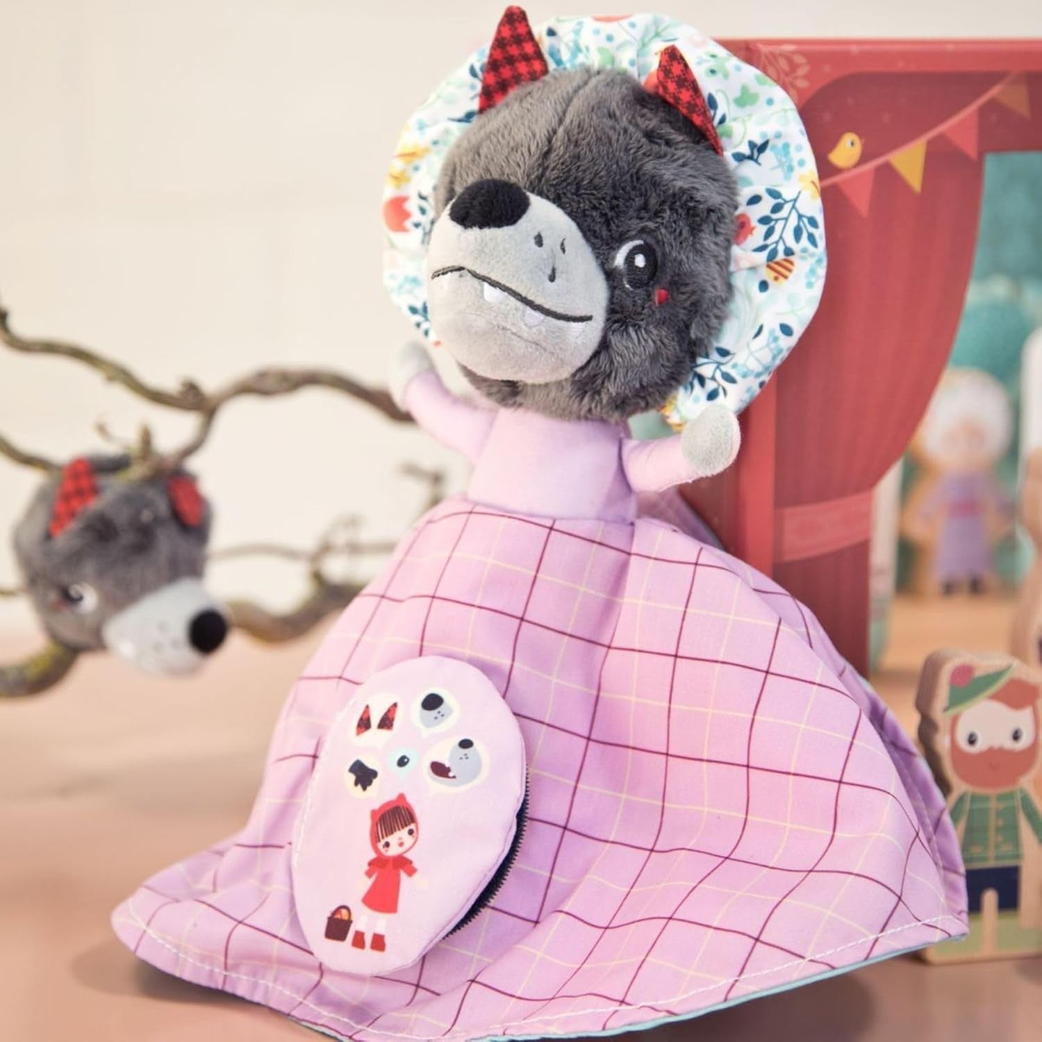 Reversible Story Puppet 3 in 1 Fairy Tale Soft Toy Toddler Imagination Play