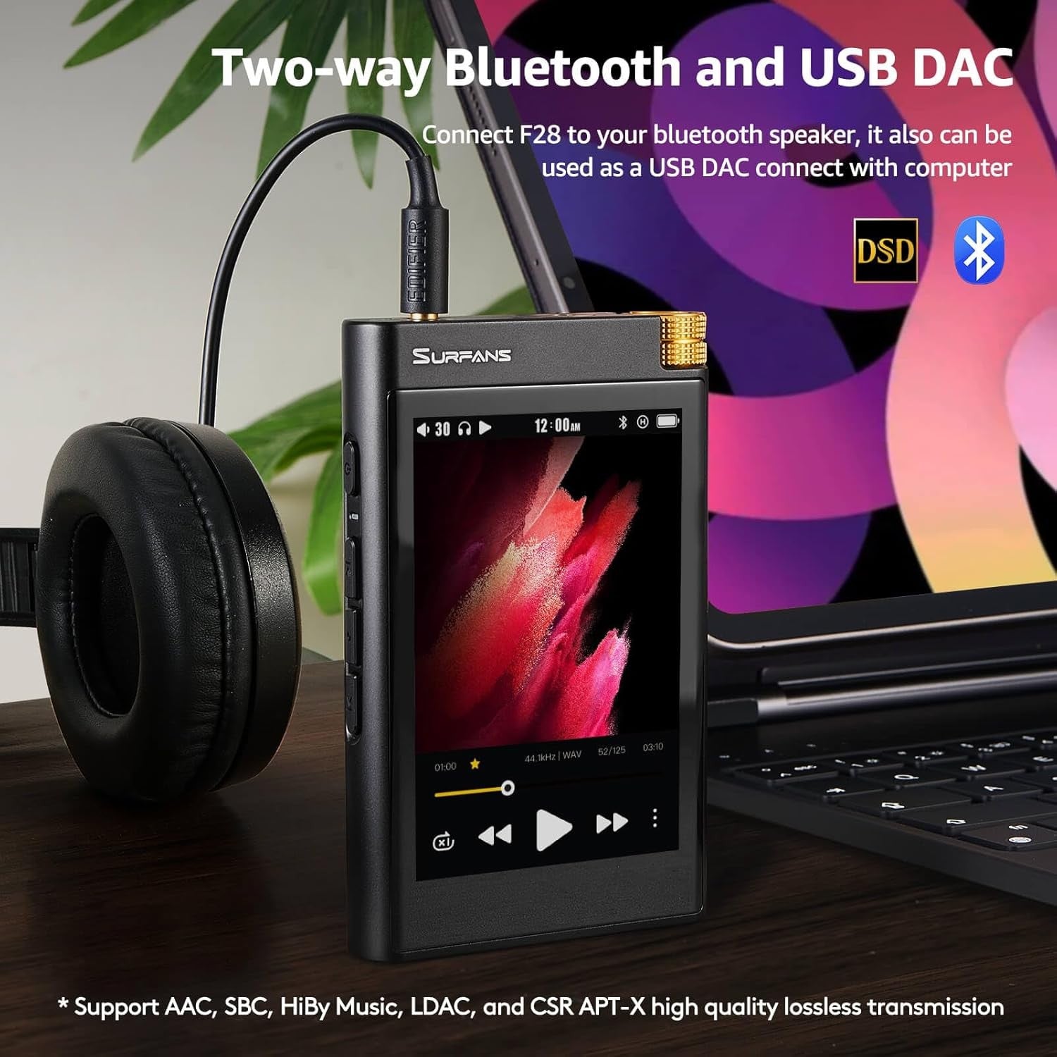 HiFi Bluetooth MP3 Player 3.5" Lossless 32GB 512GB Support