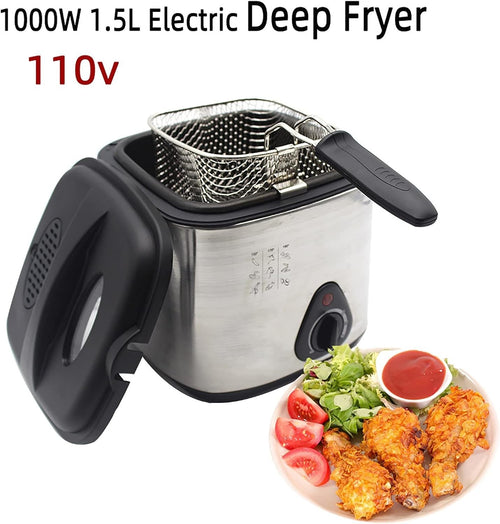 1.5L Electric Deep Fat Fryer 1000W Viewing Window Temp Control