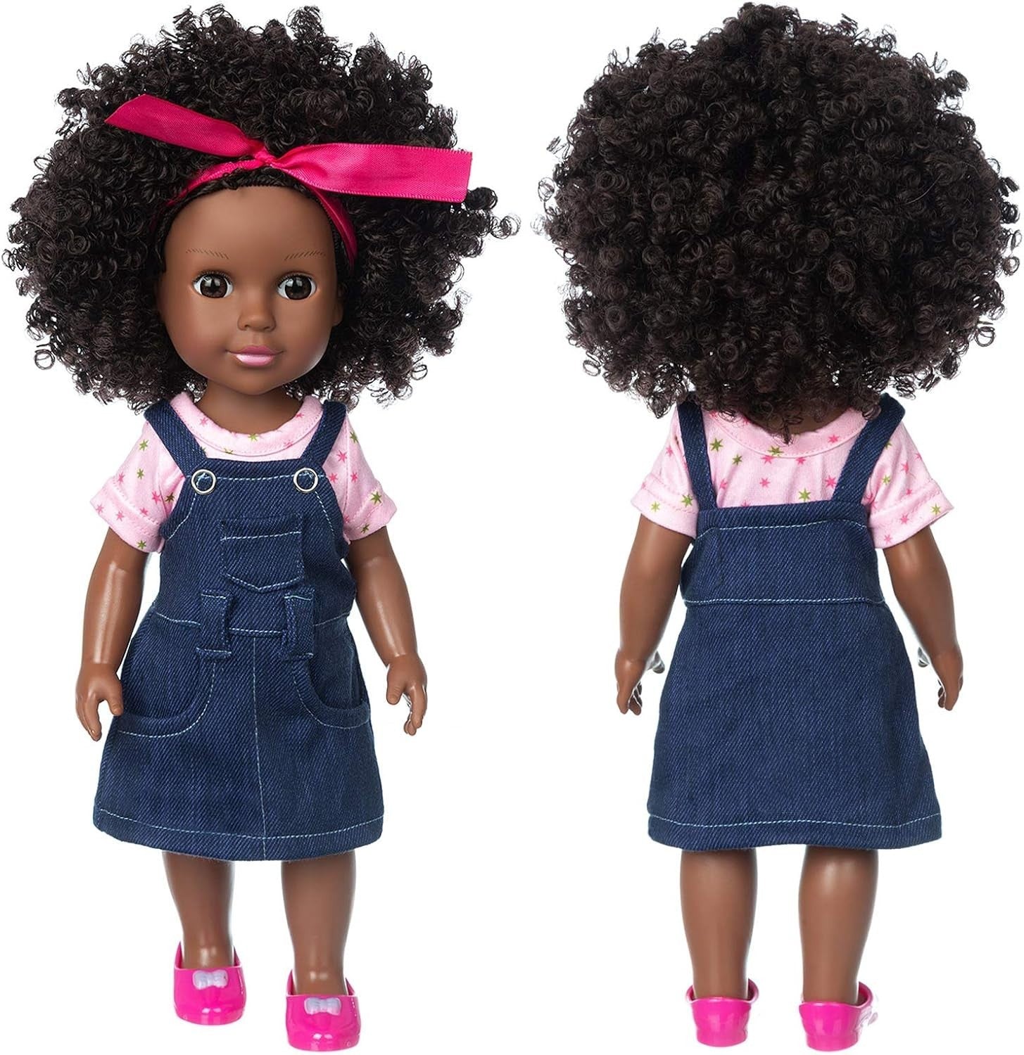 14.5” Black Baby Doll Realistic Silicone Girl Washable Doll Set