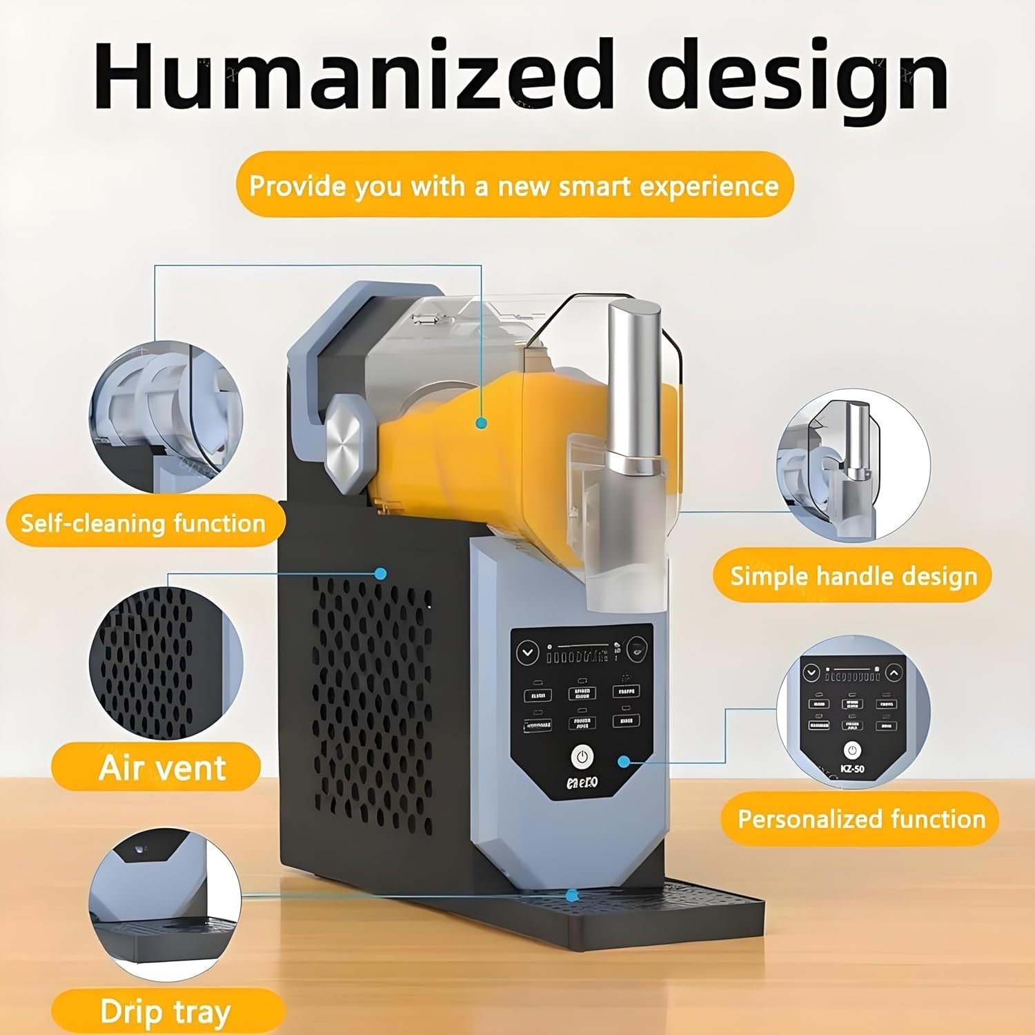Commercial Slushie Drink Maker Ice Cream Machine One-Touch Frozen Cocktails