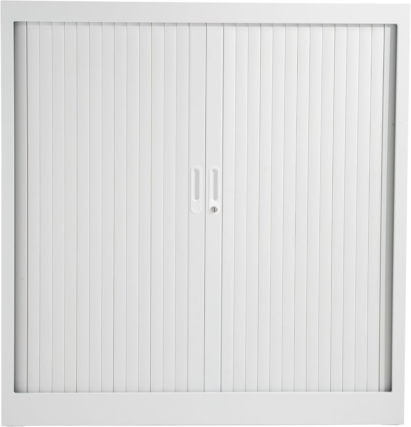 White Metal Lockable Storage Cabinet Office Cupboard with Adjustable Shelves