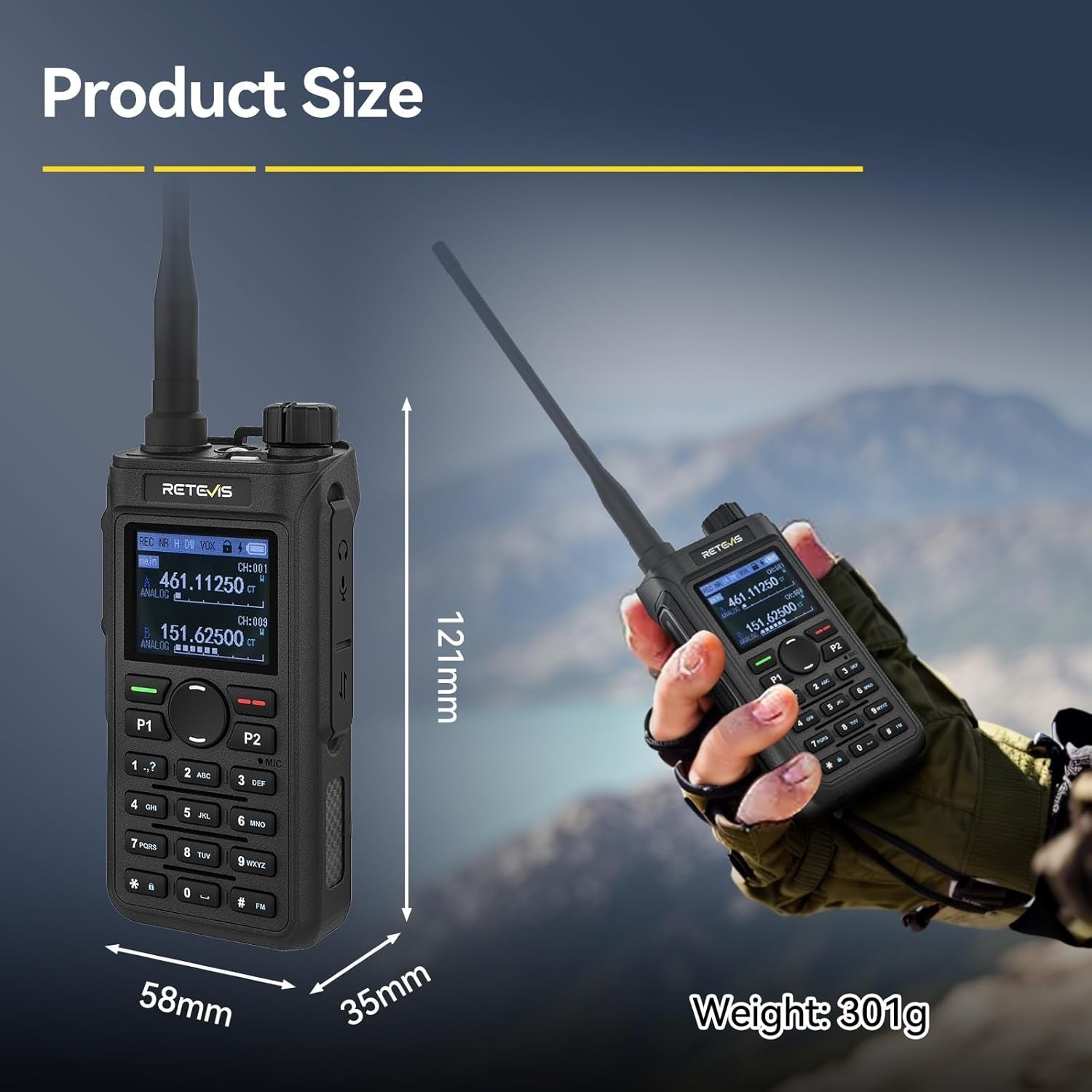 Dual Band Walkie Talkie 5W Long Range AI Noise Reduction Type-C Radio
