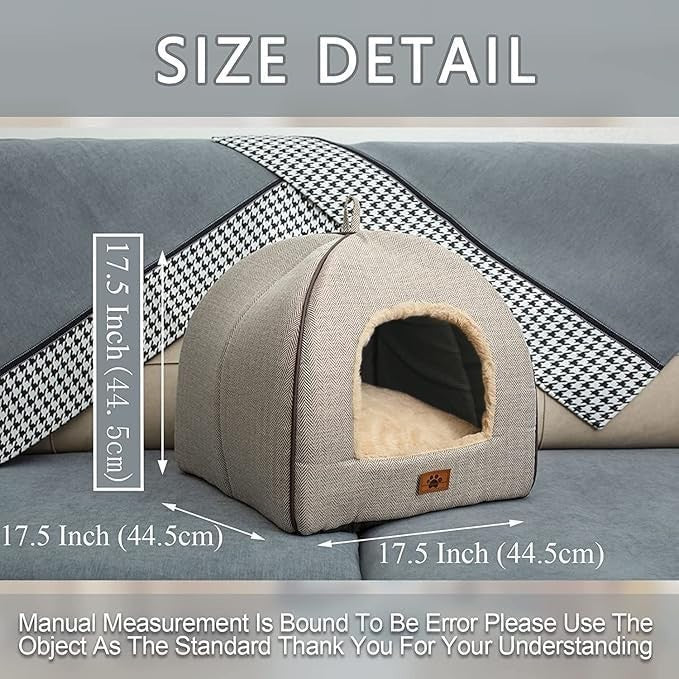 Cat Cave Bed Indoor Cat House Tent Soft Washable Cushion Large