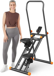 Foldable Stair Stepper Machine w/ LCD Monitor, Adjustable Handlebar & 300lb