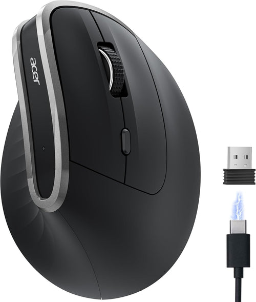 Vertical Ergonomic Wireless Mouse Rechargeable 6 Button 1600 DPI