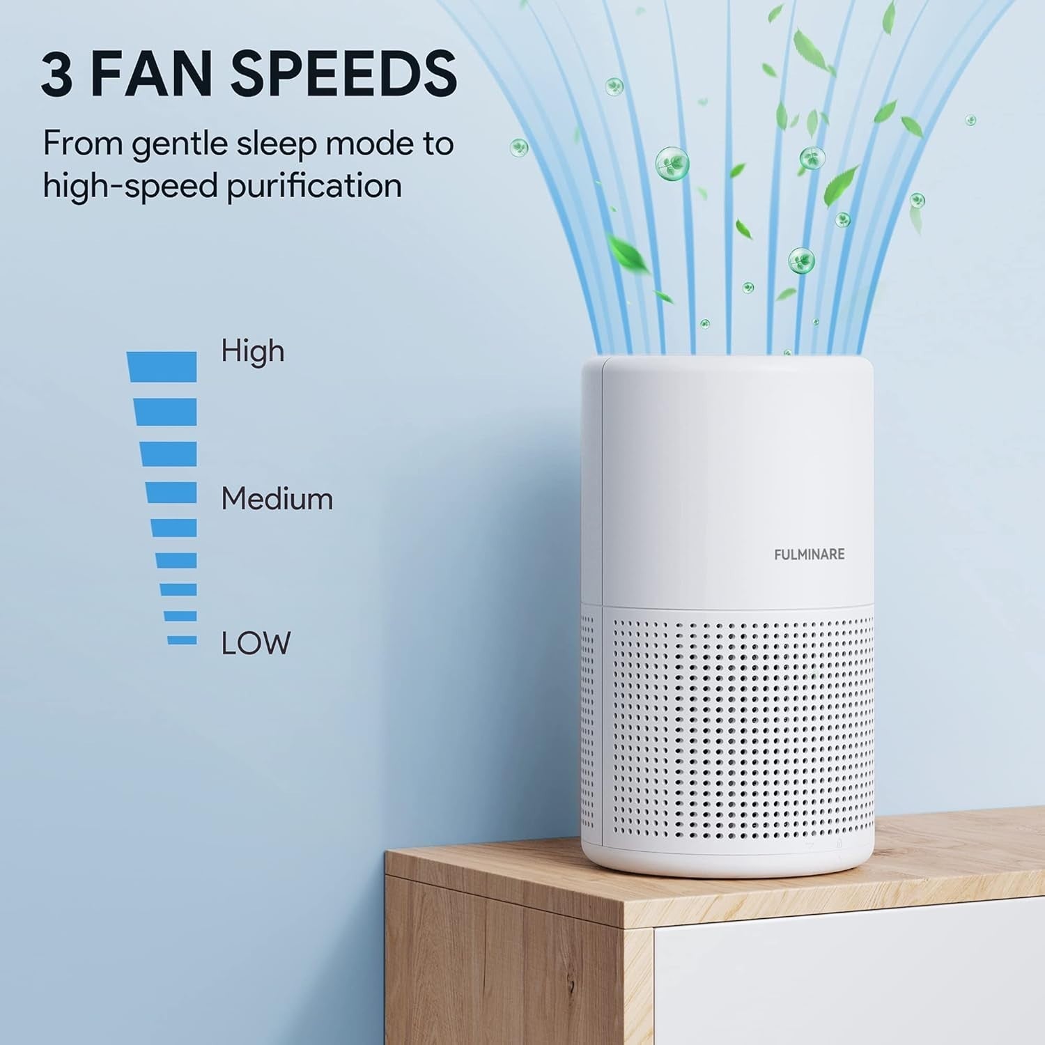 H13 HEPA Air Purifier Bedroom Quiet Night Light Portable Dust Smoke