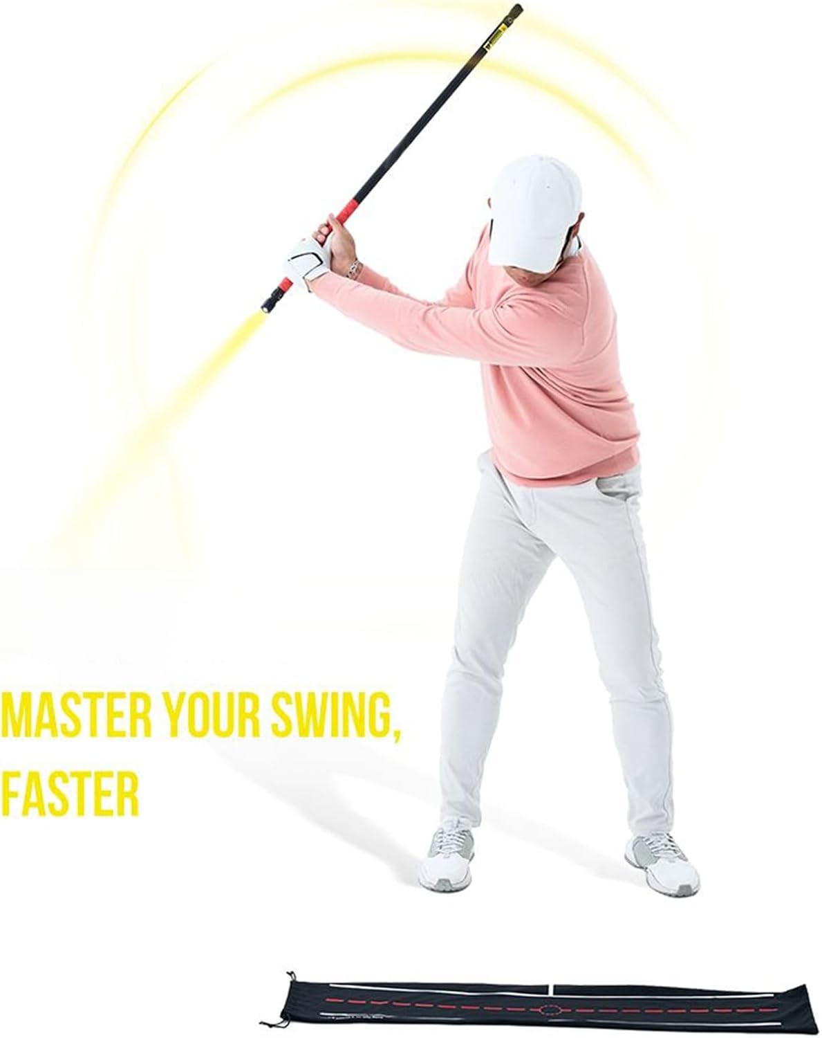 Golf Alignment Stick Trainer Swing Plane Practice Aid Mat