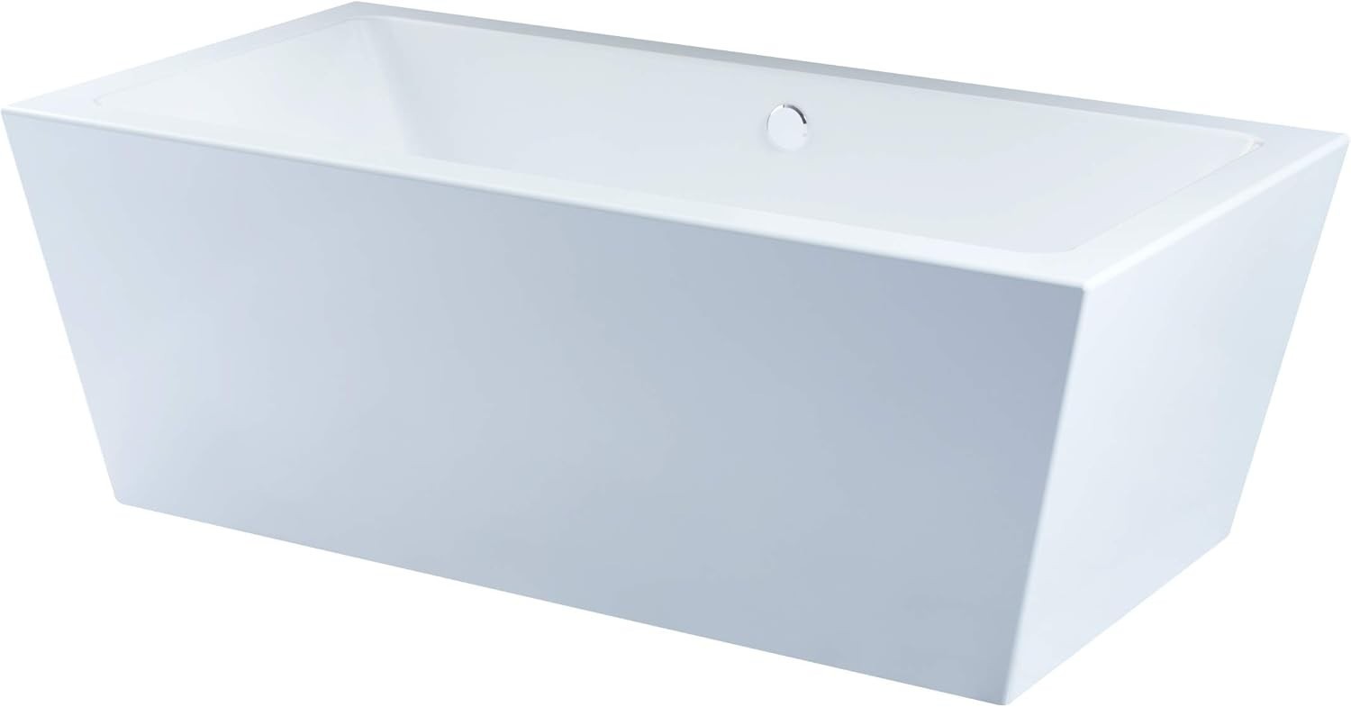 1700x800mm Square Freestanding Bath White Acrylic Modern Luxury Bathtub
