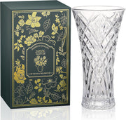 30cm Crystal Glass Flower Vase Tall Diamond Cut Wedding Table Centrepiece