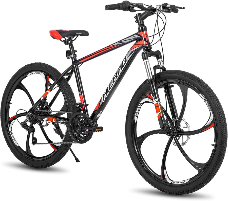 26" Mountain Bike 21-Speed Disc Brakes Aluminum Frame Lightweight MTB