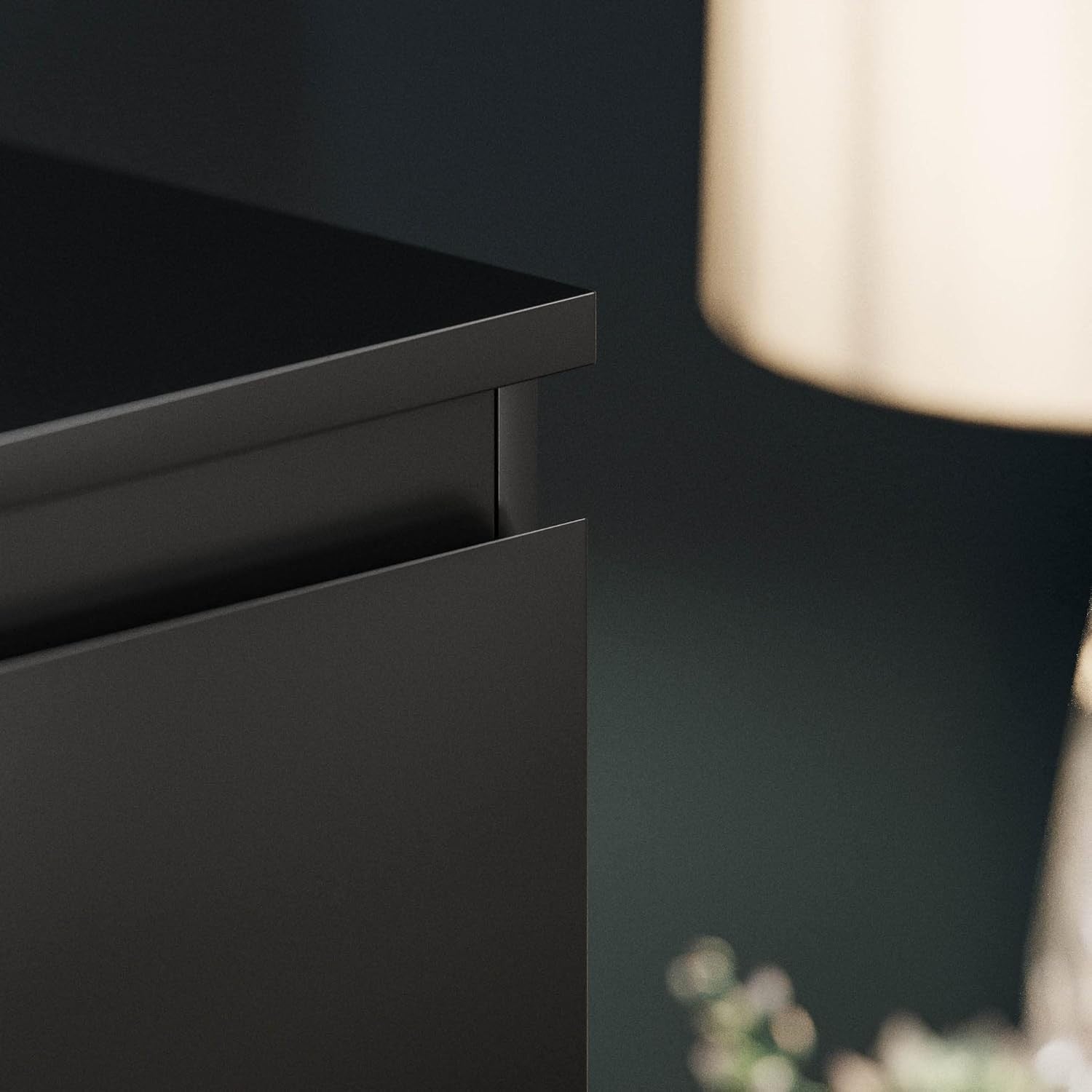 Black 4 Drawer Chest Modern Storage Unit – Slim Bedroom Dresser