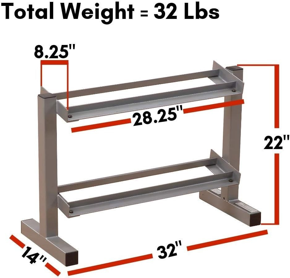 Heavy-Duty 3-Tier Dumbbell Rack 81.3W x 35.6D x 55.9H cm – Home Gym