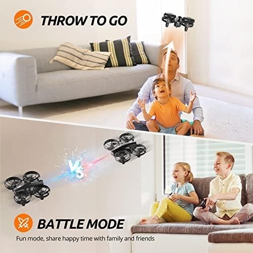 Tomzon Mini Drone 1080P Camera Battle Mode 3 Battery 3D Flip Headless Mode Toy