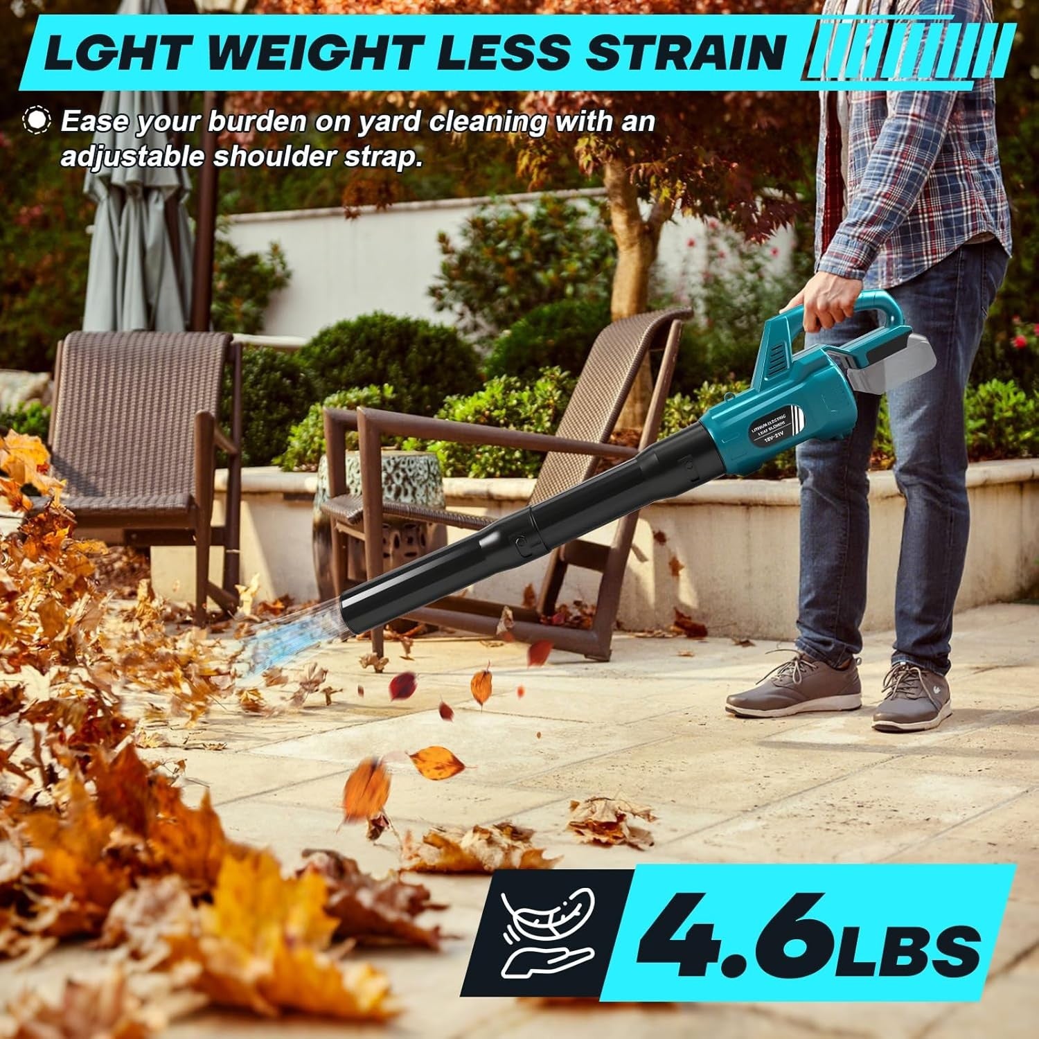 18V Cordless Leaf Blower Turbo Boost Variable Speed Lightweight Garden