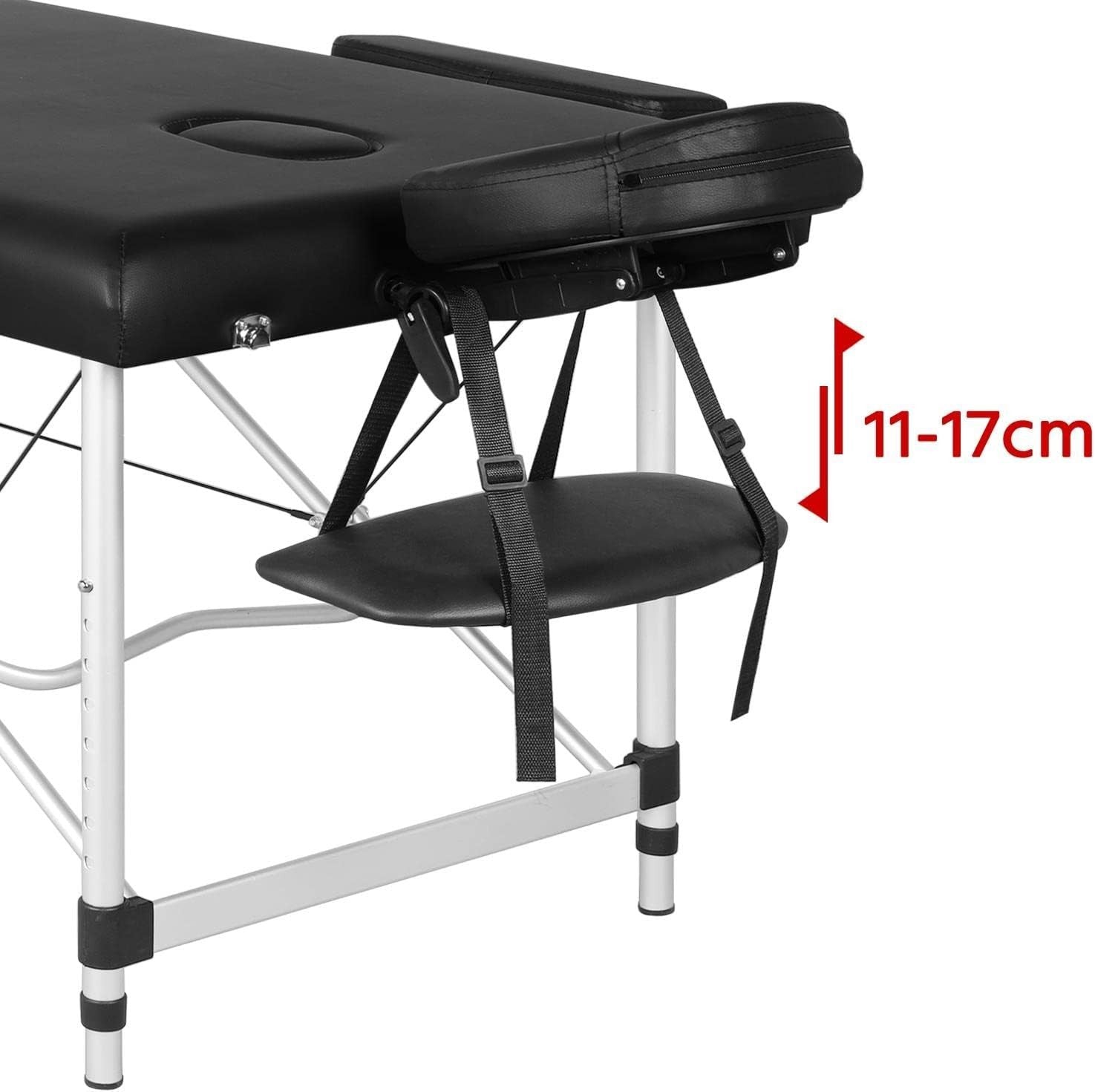 Portable Foldable Massage Bed 2 Section Lash Beauty Table Adjustable Height 70cm