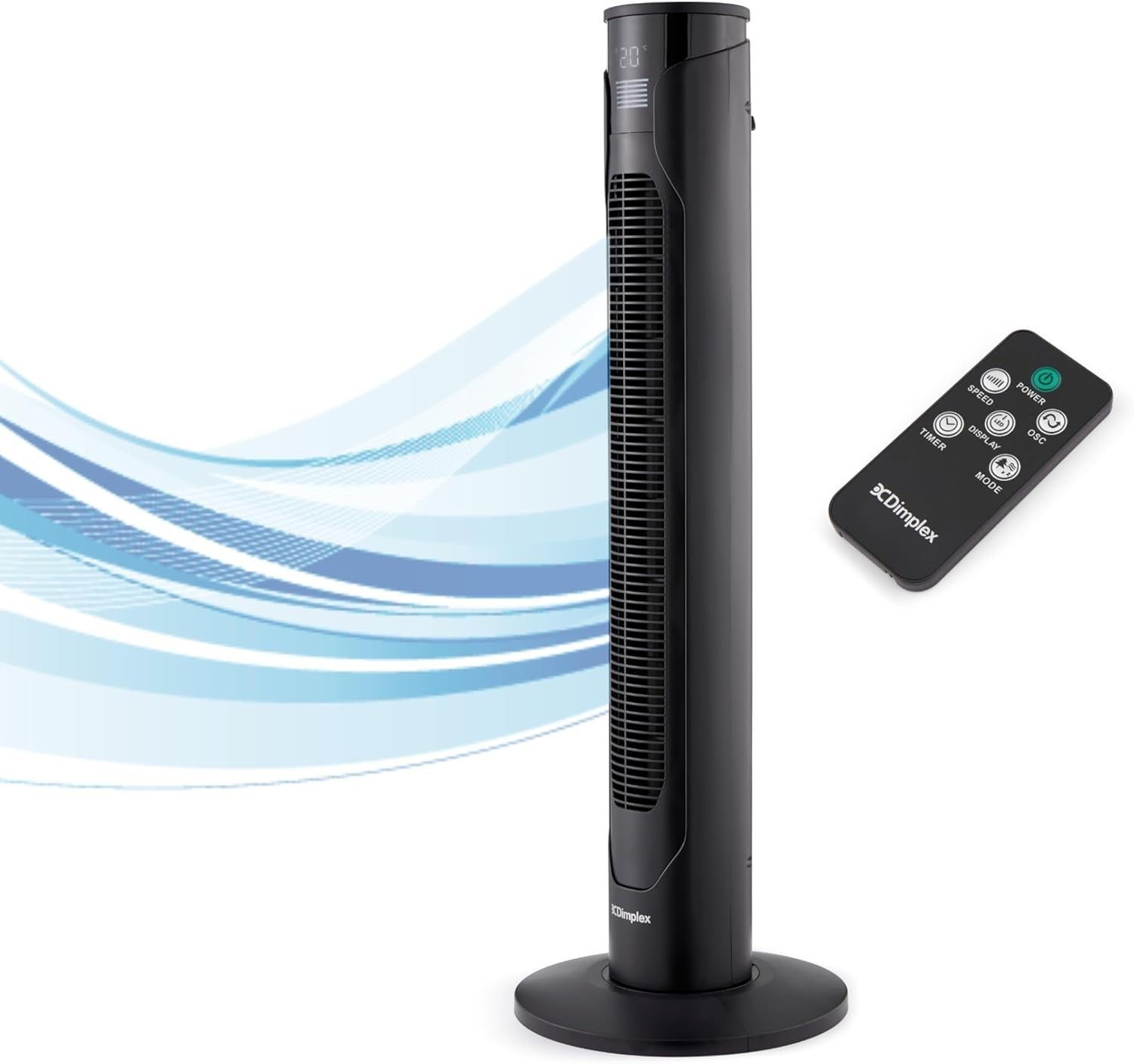 96cm Tower Fan – LED Display Silent Cooling w/Remote, Timer & 3-Speed Settings