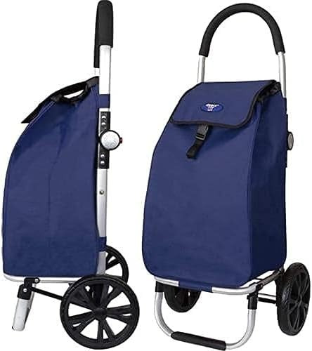 Folding Shopping Trolley 35L Heavy Duty Waterproof Bag on Wheels Navy