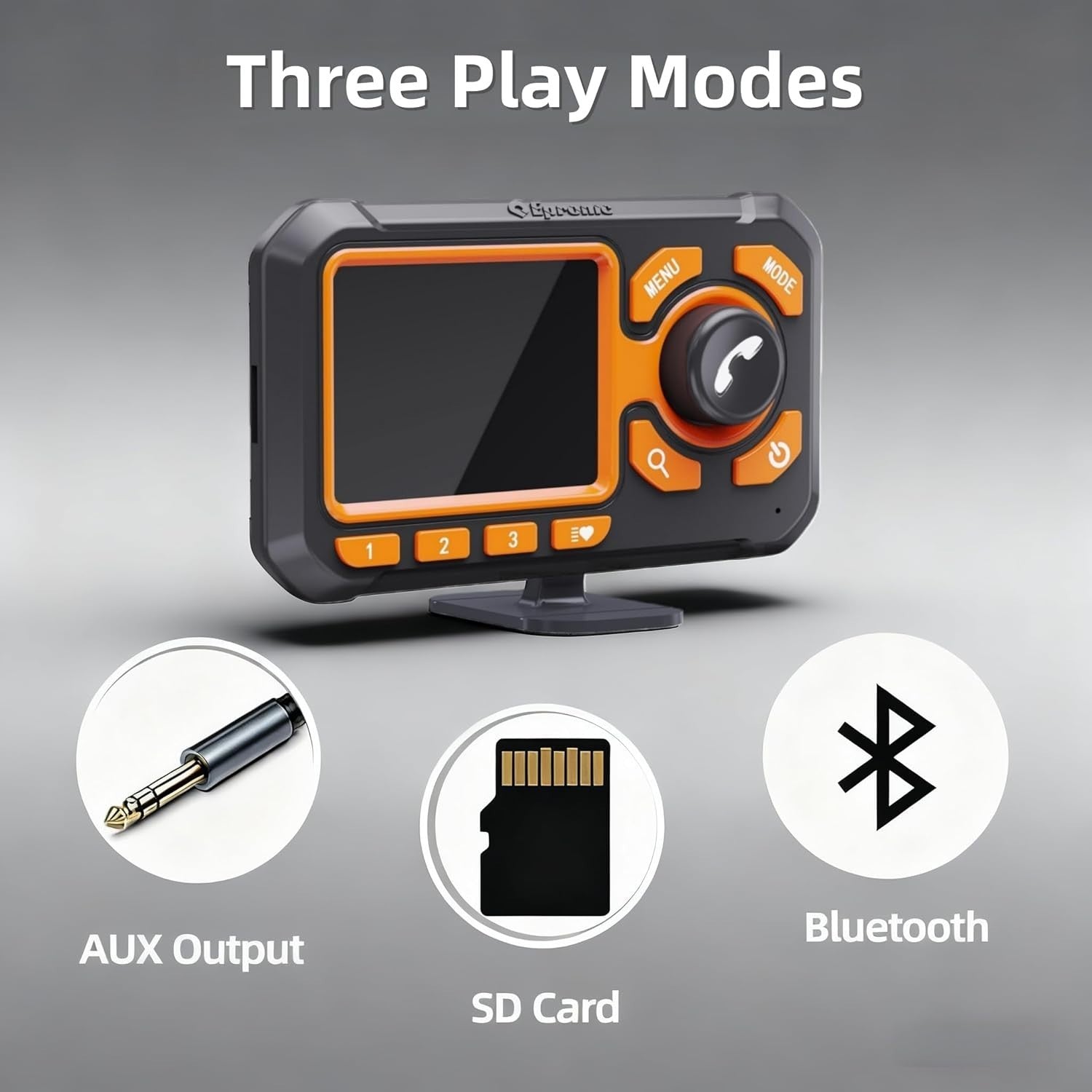 DAB Car Radio Adapter with Bluetooth, TF Card, AUX & 2.4” LCD Display